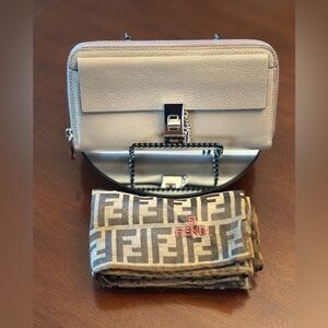 EUC Women’s Chloe Long Wallet Beige & Fendi Scarf Bundle - NO CALLOUTS